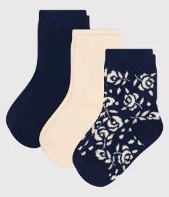 Petit Bateau Socken, Schühchen*3 Paar Baby-Socken aus Baumwolle mit Blumenmotiv variante 1