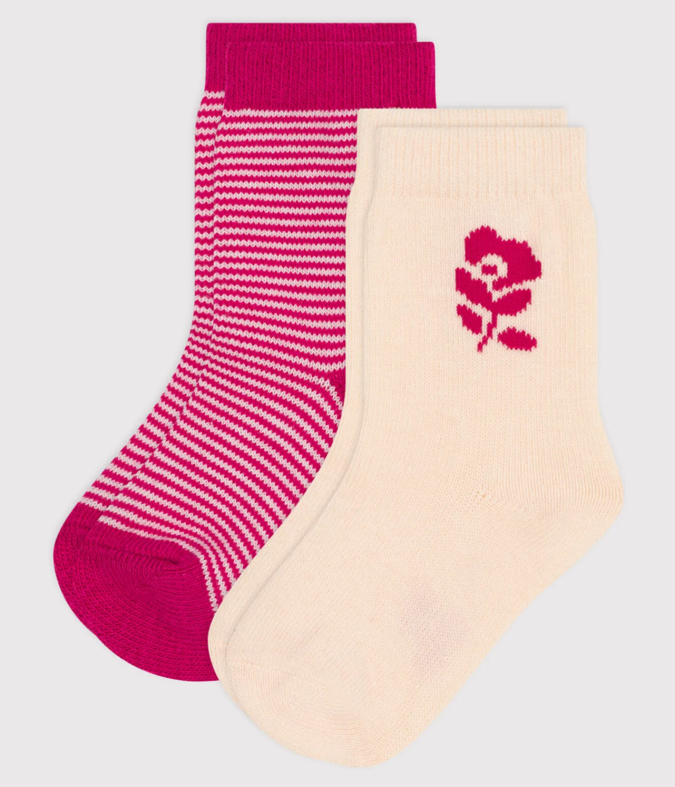 Petit Bateau Socken, Schühchen*2 Paar Baby-Socken aus Baumwolle mit Blumenmotiv variante 1