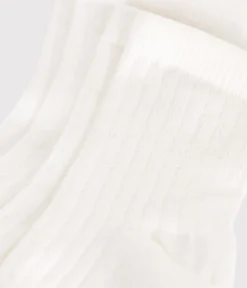 Petit Bateau Socken, Schühchen*2 PAAR EINFACHE BABYSOCKEN AUS WEISSER BAUMWOLLE variante 1