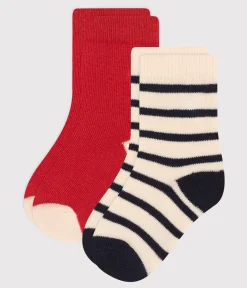Petit Bateau Socken, Schühchen*2 Paar gestreifte Babysocken aus Baumwolle variante 1