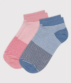 Petit Bateau Socken, Strumpfhosen*2 Paar Kindersocken für Mädchen aus Milleraies-Baumwolle variante 1