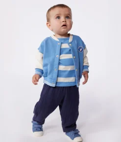 Petit Bateau Pullover, Cardigans*Baby College-Jacke aus Baumwolle im Colorblock blau ALASKA/ AVALANCHE