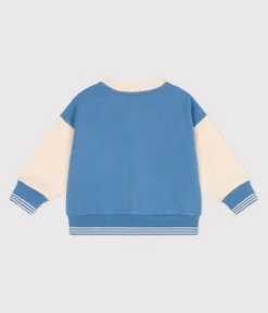 Petit Bateau Pullover, Cardigans*Baby College-Jacke aus Baumwolle im Colorblock blau ALASKA/ AVALANCHE