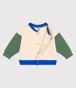 Petit Bateau Pullover, Cardigans*Baby College-Jacke aus Baumwolle im Colorblock AVALANCHE/ PALMERAIE