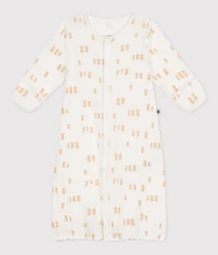 Petit Bateau Newborn|Schlafanzüge, Strampler*Baby Kombi-Overall aus Baumwolle weiss MARSHMALLOW/grau GRIS