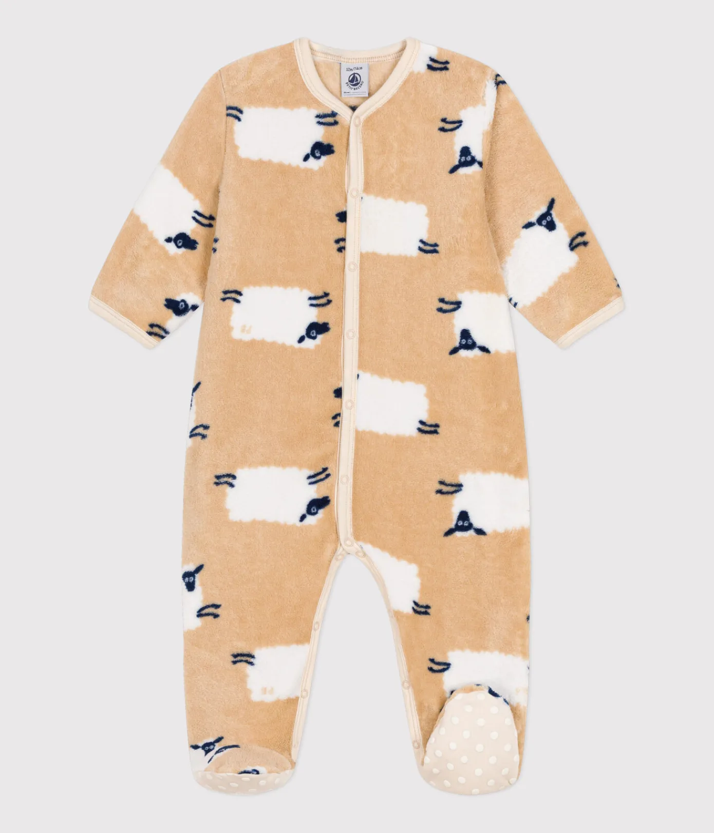 Petit Bateau Schlafanzüge, Strampler*Baby Overall-Pyjama aus Fleece TRENCH/ MULTICO