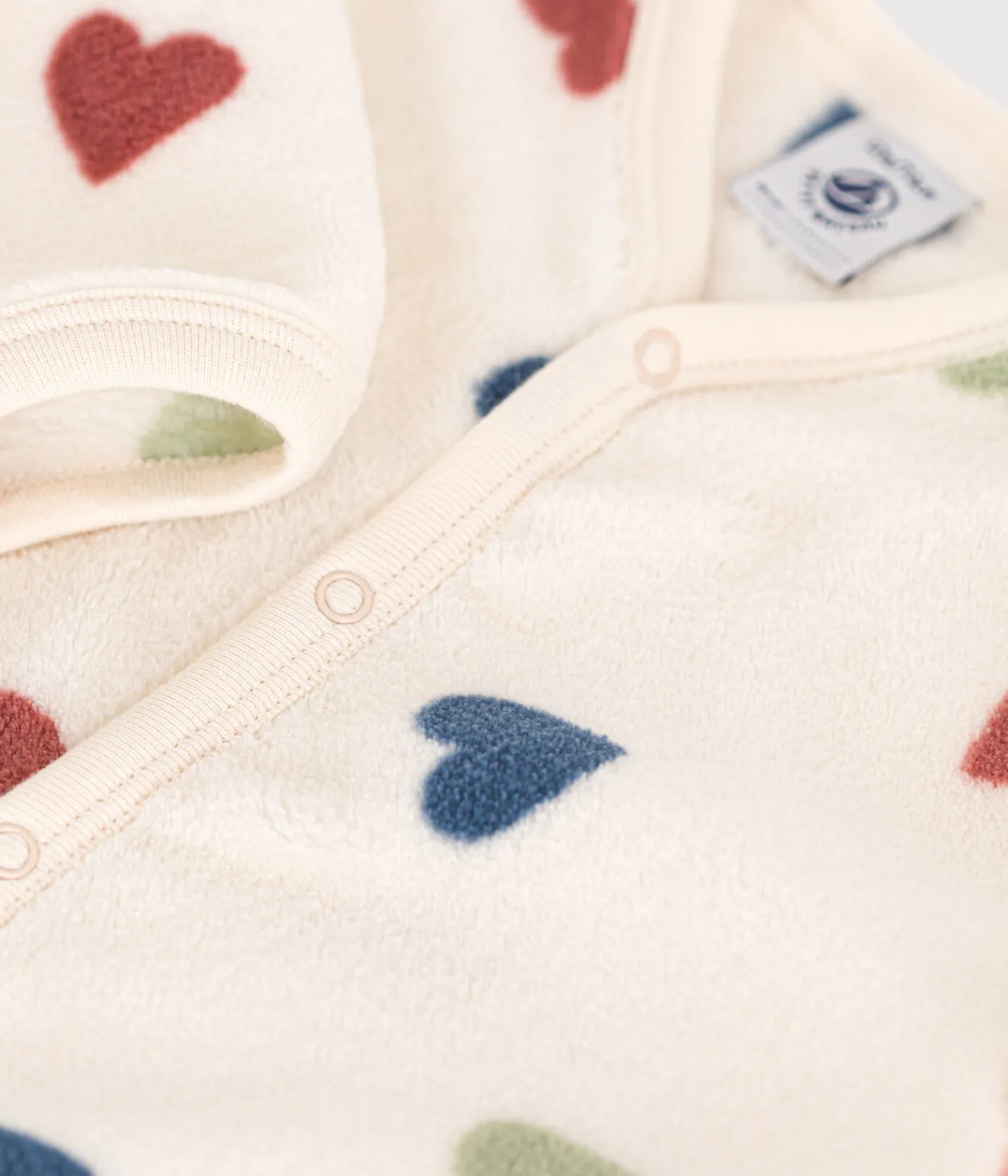 Petit Bateau Schlafanzüge, Strampler*Baby Overall-Pyjama aus Fleece weiss AVALANCHE/ MULTICO
