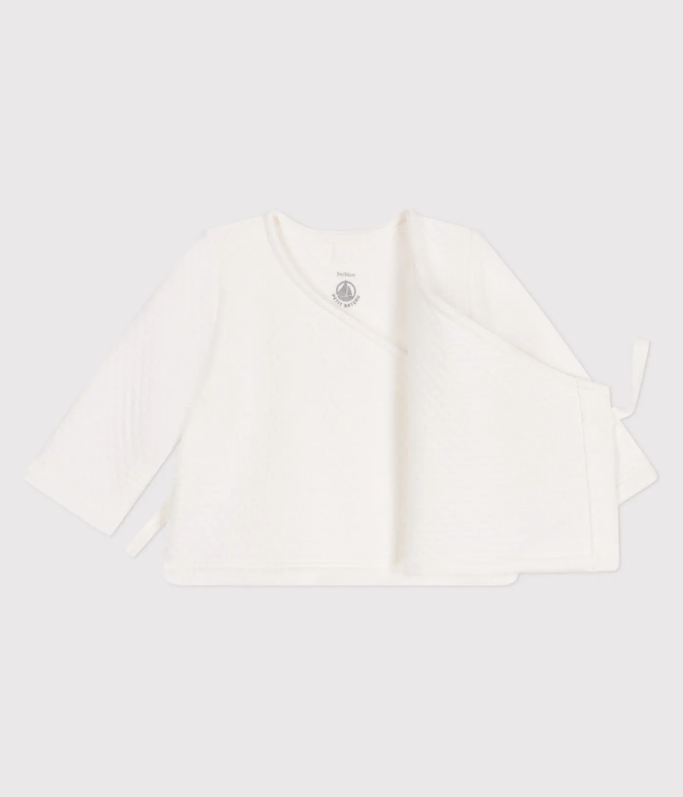 Petit Bateau Pullover, Cardigans|Newborn*Baby Wickeljacke aus gestepptem Baumwoll-jersey weiss MARSHMALLOW