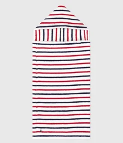 Petit Bateau Badetücher, Badecapes​*Baby-Badehandtuch aus Frottee mit Streifen weiss MARSHMALLOW/weiss MULTICO