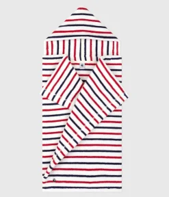 Petit Bateau Badetücher, Badecapes​*Baby-Badehandtuch aus Frottee mit Streifen weiss MARSHMALLOW/weiss MULTICO