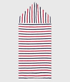 Petit Bateau Badetücher, Badecapes​*Baby-Badehandtuch aus Frottee mit Streifen weiss MARSHMALLOW/weiss MULTICO