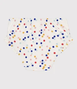 Petit Bateau Bademode, Uv-Kleidung*Baby-Badehose weiss MARSHMALLOW/weiss MULTICO