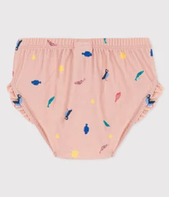 Petit Bateau Bademode, Uv-Kleidung*Baby-Badehose aus recyceltem Material rosa SALINE/weiss MULTICO