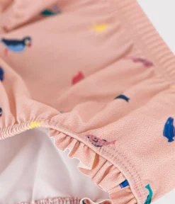 Petit Bateau Bademode, Uv-Kleidung*Baby-Badehose aus recyceltem Material rosa SALINE/weiss MULTICO