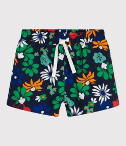 Petit Bateau Bademode, Uv-Kleidung*Baby-Badeshorts blau MEDIEVAL/weiss MULTICO