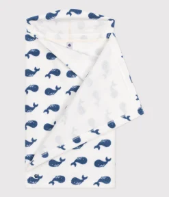 Petit Bateau Badetücher, Badecapes​*Baby-Badetuch mit Kapuze aus Frottee mit Walmuster MARSHMALLOW/ BEACH