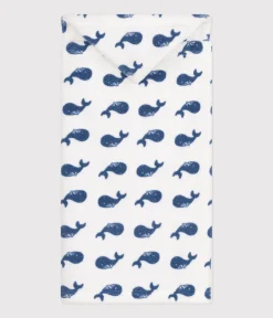 Petit Bateau Badetücher, Badecapes​*Baby-Badetuch mit Kapuze aus Frottee mit Walmuster MARSHMALLOW/ BEACH