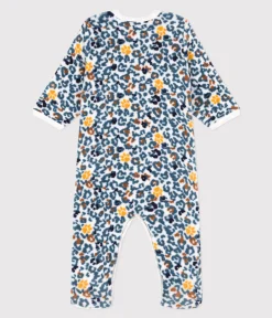 Petit Bateau Schlafanzüge, Strampler*Baby-Überziehpyjama aus Fleece weiss MARSHMALLOW/weiss MULTICO