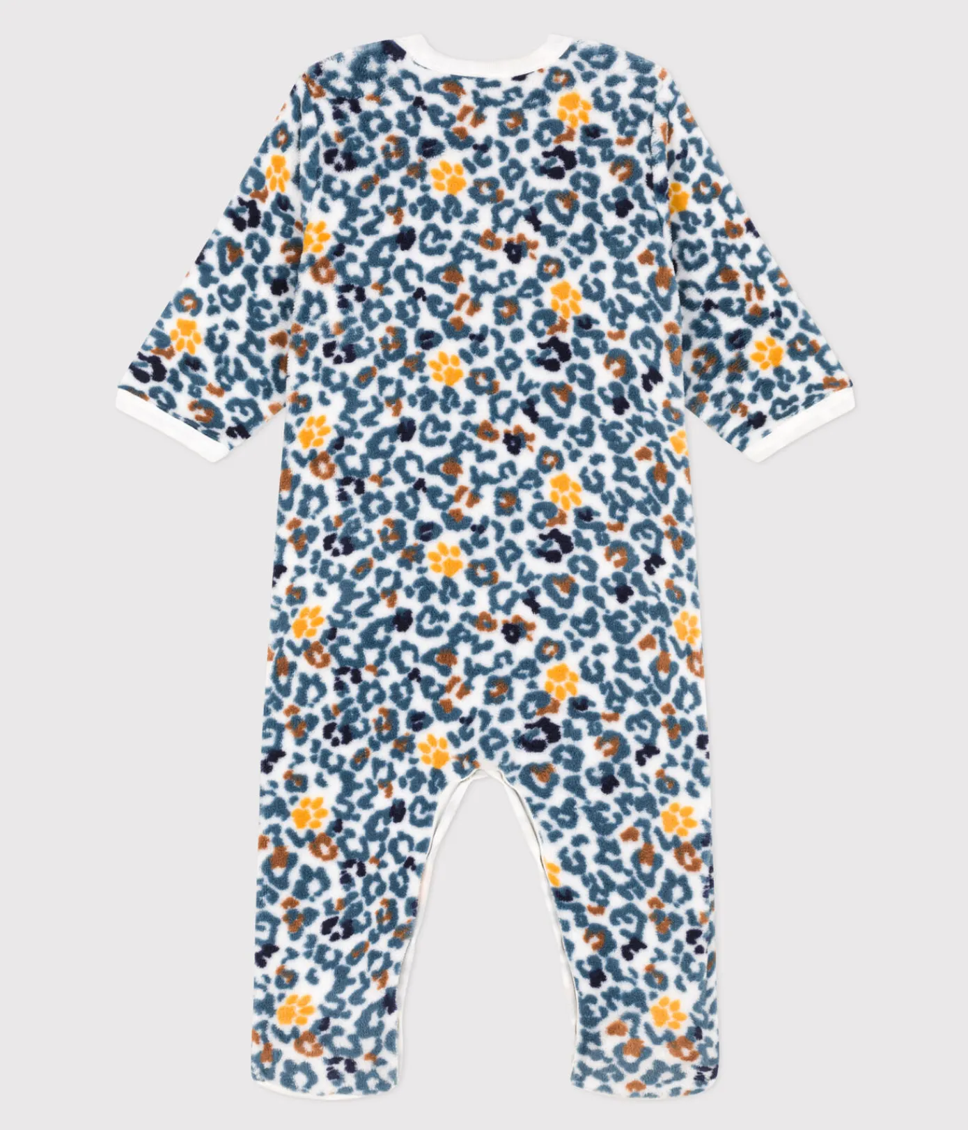 Petit Bateau Schlafanzüge, Strampler*Baby-Überziehpyjama aus Fleece weiss MARSHMALLOW/weiss MULTICO