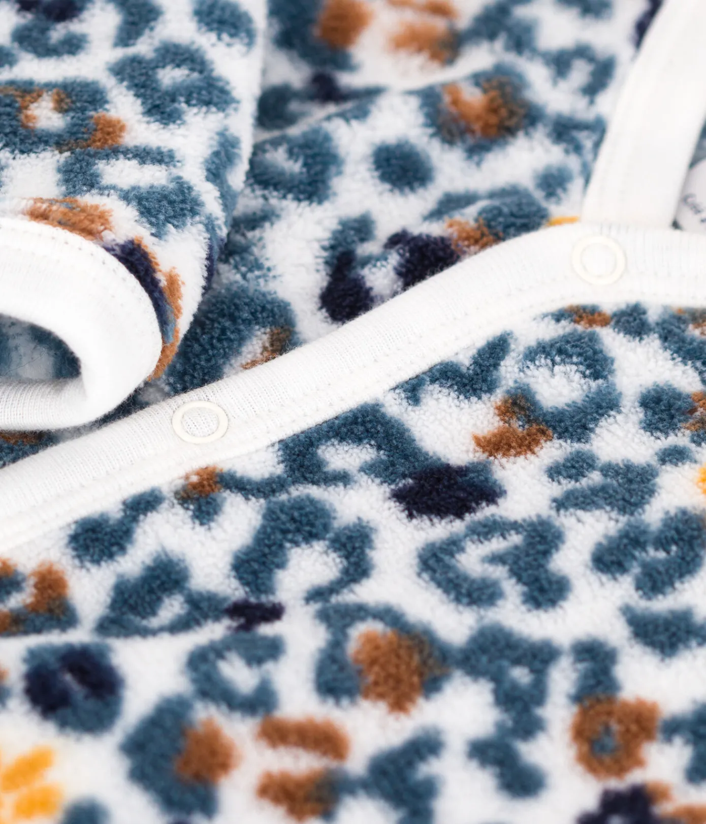 Petit Bateau Schlafanzüge, Strampler*Baby-Überziehpyjama aus Fleece weiss MARSHMALLOW/weiss MULTICO