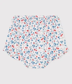 Petit Bateau Shorts, Hosen, Leggings*Baby-Bloomer aus Popeline mit Blümchenmuster weiss MARSHMALLOW/weiss MULTICO