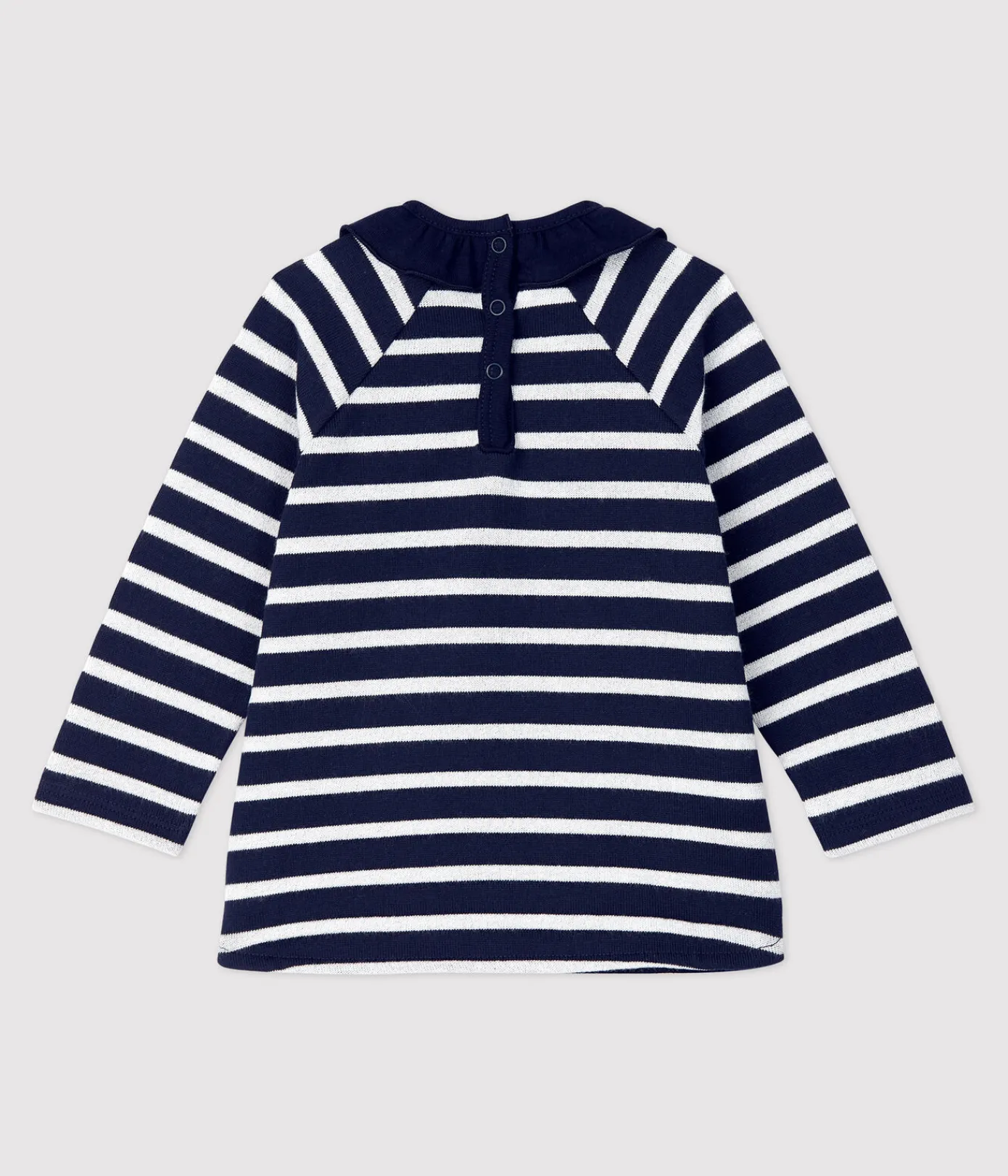 Petit Bateau T-Shirts, Oberteile*Baby-Bluse aus Baumwolle. blau SMOKING/ MARSHMALLOW ARGENT BRILLANT