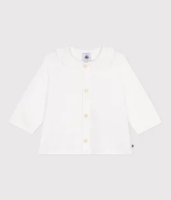 Petit Bateau T-Shirts, Oberteile*Baby-Bluse aus Baumwoll-Piqué weiss ECUME