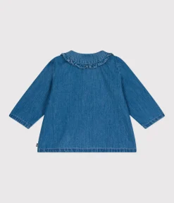 Petit Bateau T-Shirts, Oberteile*Baby-Bluse aus leichtem Denim blau DENIM CLAIR