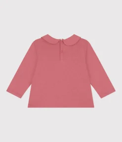 Petit Bateau T-Shirts, Oberteile*Baby-Bluse mit Kragen aus Baumwolle rosa ROSEWOOD