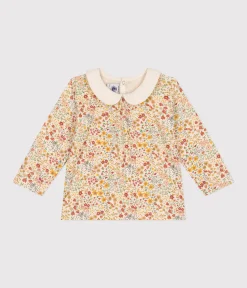 Petit Bateau T-Shirts, Oberteile*Baby-Bluse mit Kragen aus Baumwolle weiss AVALANCHE/ MULTICO