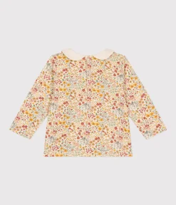 Petit Bateau T-Shirts, Oberteile*Baby-Bluse mit Kragen aus Baumwolle weiss AVALANCHE/ MULTICO