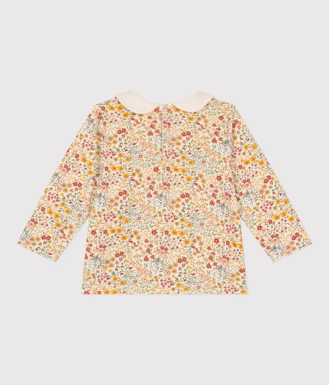 Petit Bateau T-Shirts, Oberteile*Baby-Bluse mit Kragen aus Baumwolle weiss AVALANCHE/ MULTICO