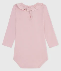 Petit Bateau T-Shirts, Oberteile*Baby-Body mit Kragen aus einfarbiger Baumwolle rosa JOLI