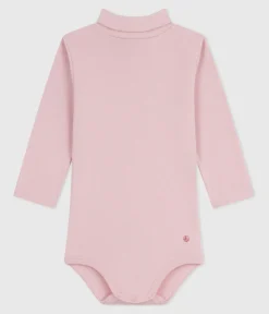 Petit Bateau T-Shirts, Oberteile*Baby-Body mit Rollkragen aus einfarbiger Baumwolle rosa JOLI