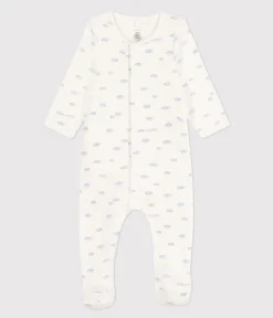 Petit Bateau Schlafanzüge, Strampler|Newborn*Baby-Bodyjama aus Doppeljersey weiss MARSHMALLOW/weiss MULTICO