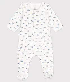 Petit Bateau Schlafanzüge, Strampler|Newborn*Baby-Bodyjama Heho aus Doppeljersey weiss MARSHMALLOW/ CREPUSCULE