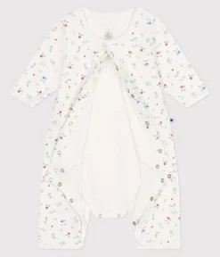 Petit Bateau Newborn|Schlafanzüge, Strampler*Baby-Bodyjama ohne Füßchen aus Baumwolle mit Frucht-Motiv weiss MARSHMALLOW/weiss MULTICO