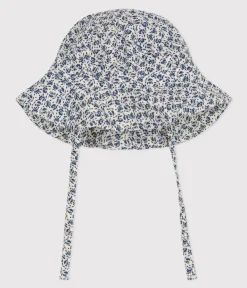 Petit Bateau Accessoires, Sonnenhüte, Caps*Baby-Breitkrempiger Hut aus Musselin mit Blumenmuster AVALANCHE/ INCOGNITO