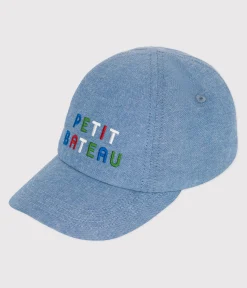 Petit Bateau Accessoires, Sonnenhüte, Caps*Baby-Cap aus hellem Denim blau DENIM CLAIR