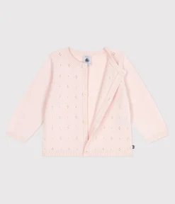 Petit Bateau Pullover, Cardigans*Baby-Cardigan aus Baumwolle mit Zierstrick rosa FLEUR