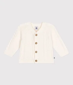 Petit Bateau Pullover, Cardigans*Baby-Cardigan aus Baumwolle weiss MARSHMALLOW