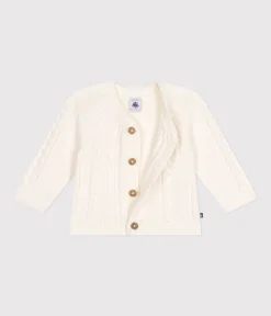 Petit Bateau Pullover, Cardigans*Baby-Cardigan aus Baumwolle weiss MARSHMALLOW