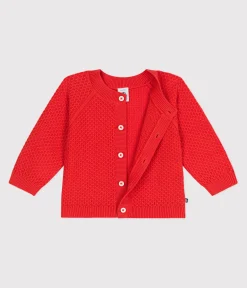 Petit Bateau Pullover, Cardigans*Baby-Cardigan aus Baumwolle mit Zierstrick SPICY