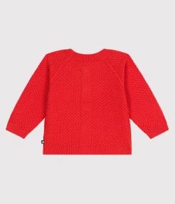 Petit Bateau Pullover, Cardigans*Baby-Cardigan aus Baumwolle mit Zierstrick SPICY