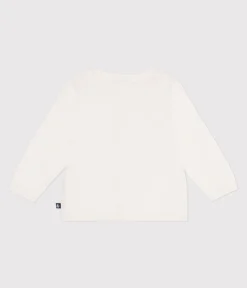 Petit Bateau Pullover, Cardigans*Baby-Cardigan aus Baumwolle mit Zierstrick weiss MARSHMALLOW