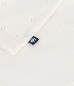 Petit Bateau Pullover, Cardigans*Baby-Cardigan aus Baumwolle mit Zierstrick weiss MARSHMALLOW
