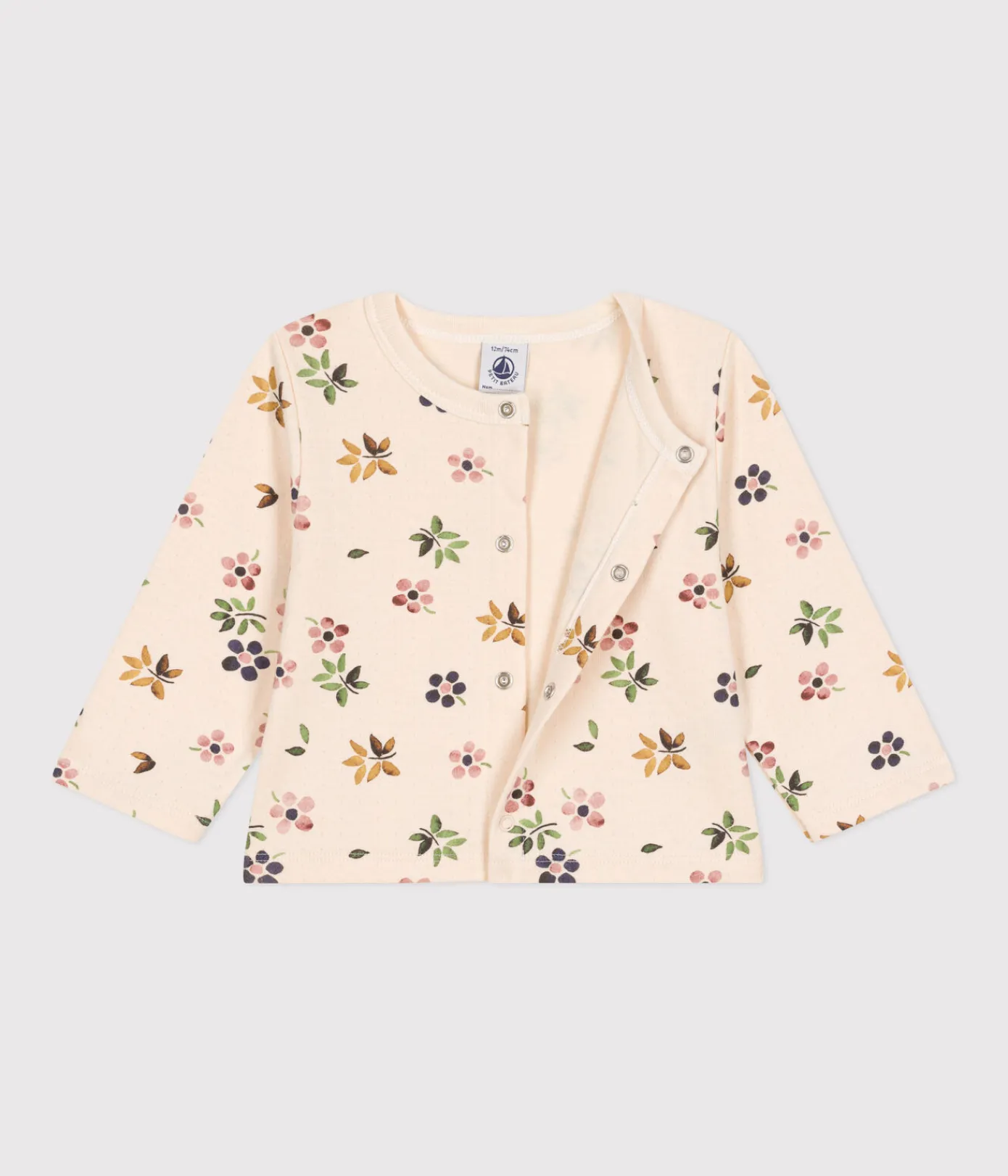 Petit Bateau Pullover, Cardigans*Baby-Cardigan aus Doppeljersey weiss AVALANCHE/ MULTICO