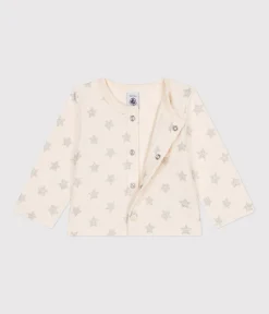 Petit Bateau Pullover, Cardigans*Baby-Cardigan aus Doppeljersey mit Sternenprint beige AVALANCHE/ ARGENT
