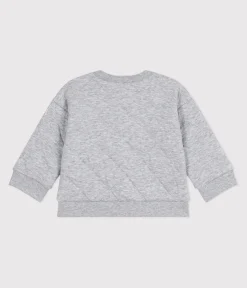 Petit Bateau Pullover, Cardigans*Baby-Cardigan aus einfarbigem festen Baumwollstoff grau FUMEE CHINE