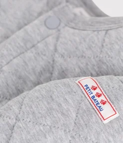 Petit Bateau Pullover, Cardigans*Baby-Cardigan aus einfarbigem festen Baumwollstoff grau FUMEE CHINE